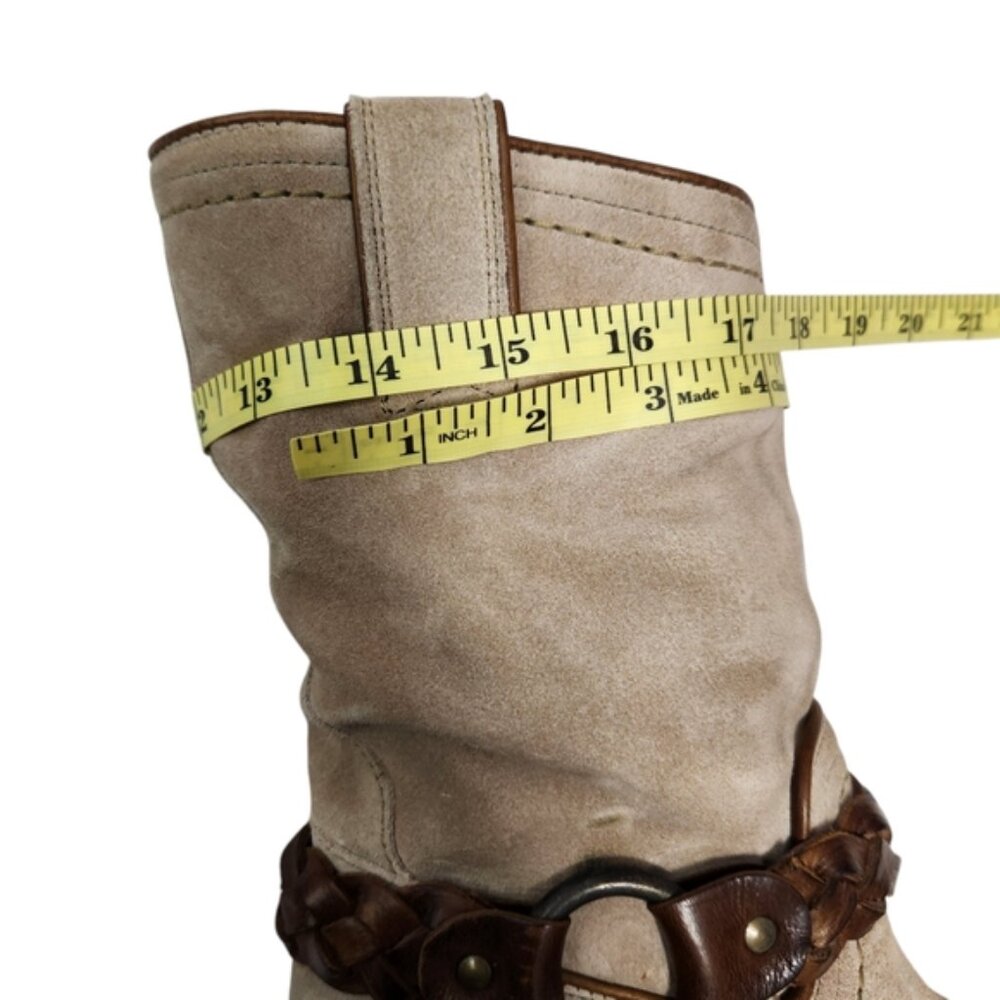 Frye Women's Carmen Braided Harness Boots - Beige - Picture 5 of 9